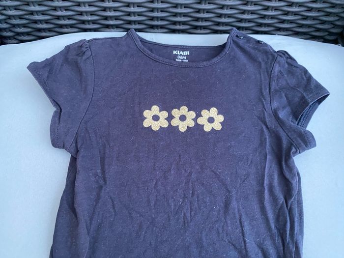 Tee shirt Kiabi bleu marine et or - photo numéro 2