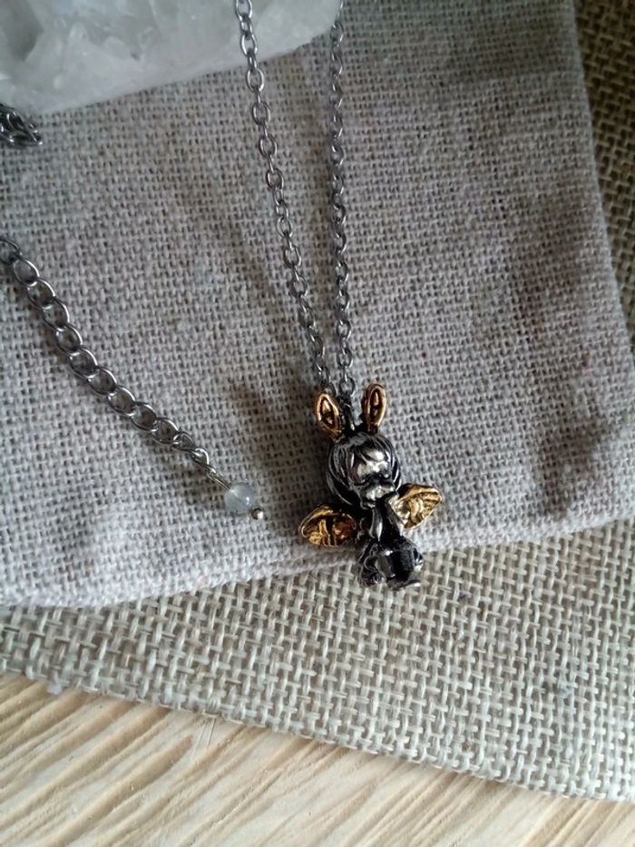 Collier ange boudeur + carte - photo numéro 4