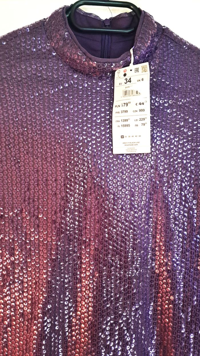 Robe à sequins violette – Taille 34 (XS/S) - photo numéro 3