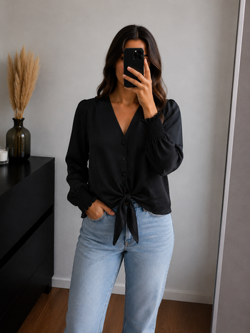 Blouse noire satinée Primark