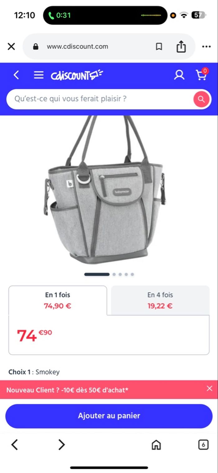 Sac pour bébé neuf jamais utilisé