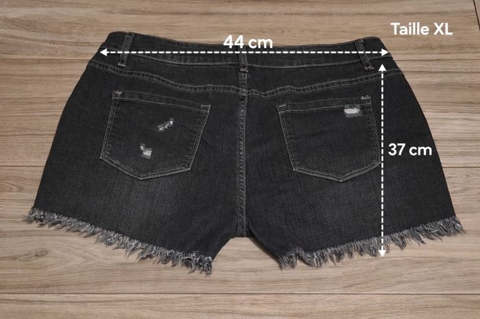 Short en jeans pour femmes décontracté noir - photo numéro 3