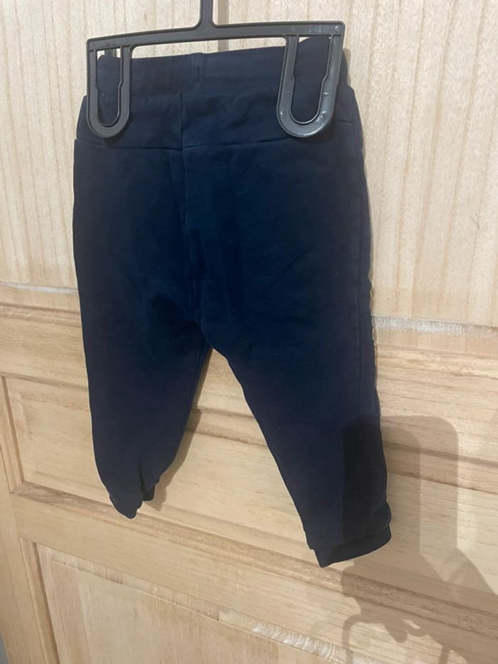 Pantalon jogging uni bleu marine avec poche et cordon taille 18 mois - photo numéro 4