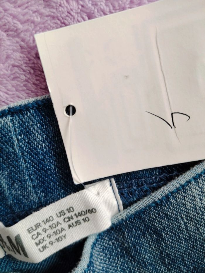 Jegging fin neuf bleu délavé H&M 10 ans - photo numéro 4