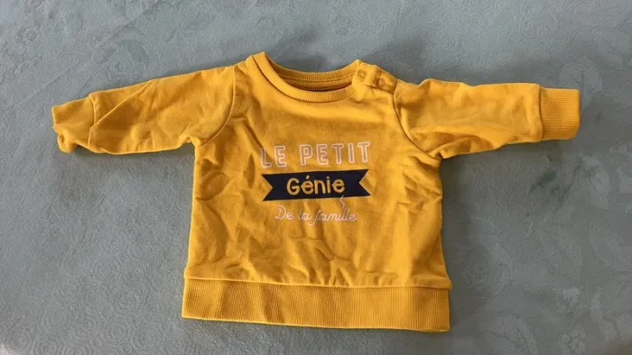 Sweat Bebe garçon jaune - 3 mois