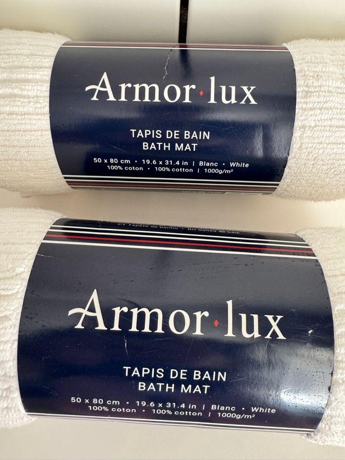 Lot de 2 Tapis de bain Armor-lux 50/80cm.100% coton - photo numéro 2