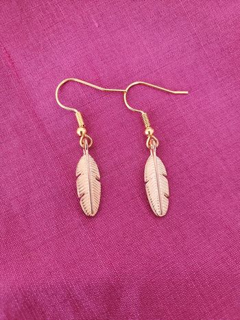 Boucles d'oreilles plume doré