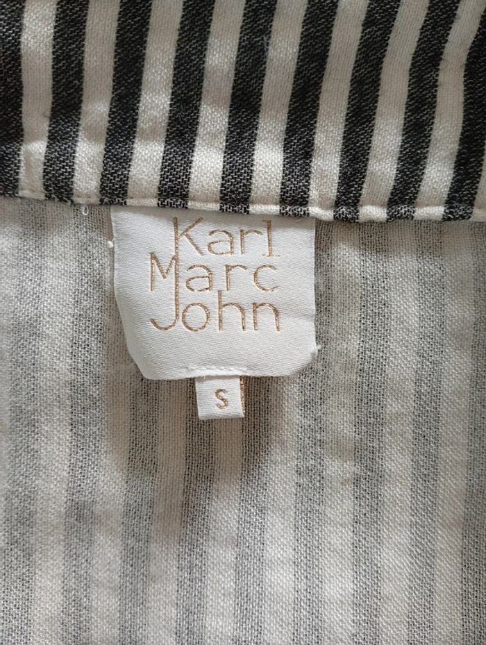 Karl Marc John- chemise à rayures taille S | noir et blanc - photo numéro 3