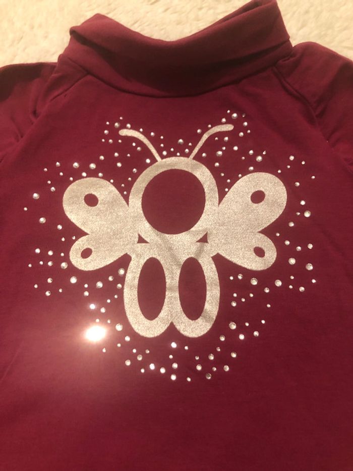 Tee shirt col montant prune Obaïbi F18m - photo numéro 4