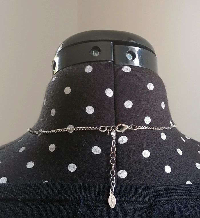 Lot de 2 collier métal argenté violet irisé perles de verre - photo numéro 9