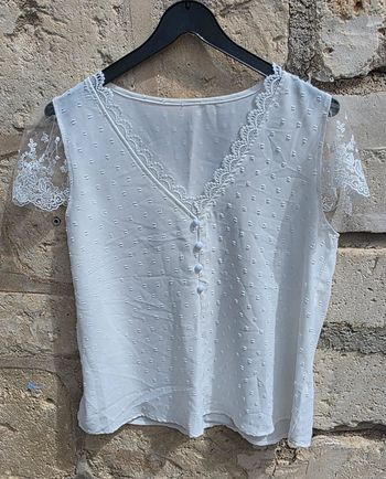 Chemisier manche dentelle