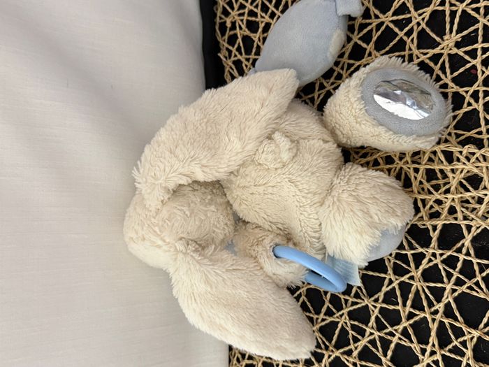 Doudou et compagnie lapin blanc bleu Bonbon miroir abimé - photo numéro 4