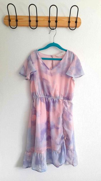 Robe légère rose et mauve H&M 9/10 ans peu portée