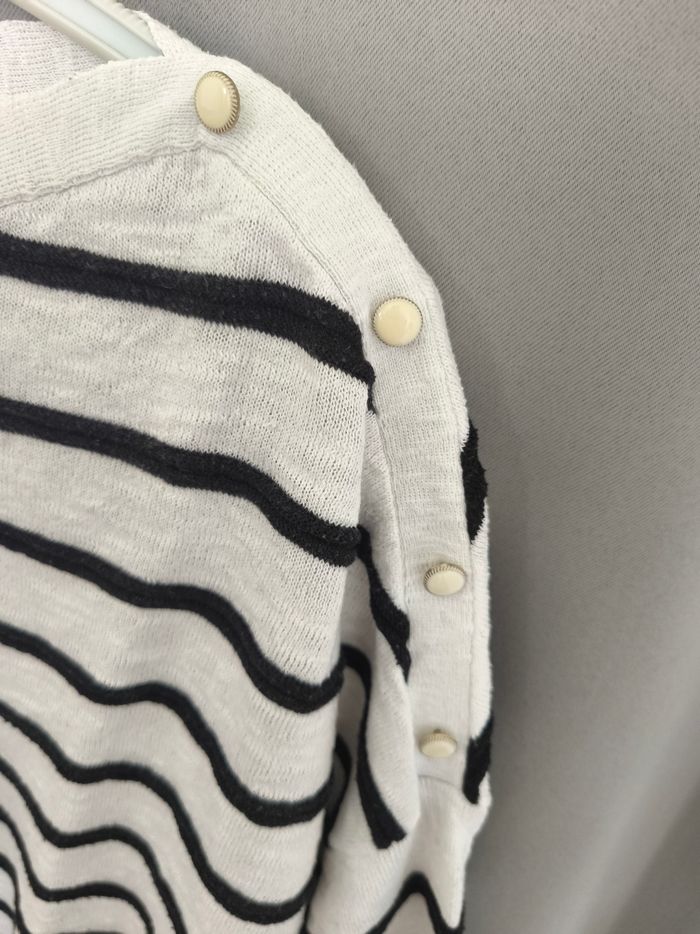 Pull oversize marinière femme taille 40 - photo numéro 4