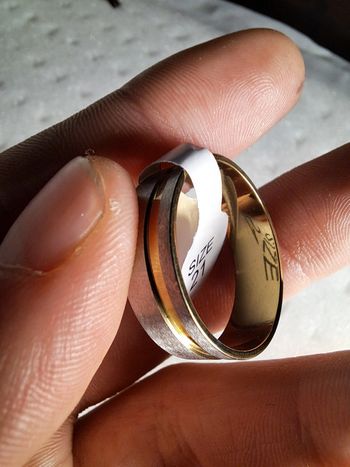 Bague acier inoxydable dorées