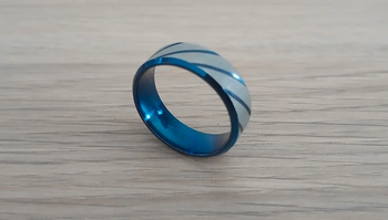 Bague bleue et argenté neuve