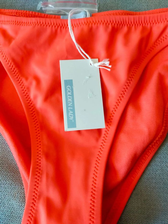 Bas de maillot de bain uni orange – Golden Lady – Neuf avec étiquette – Taille 38 - photo numéro 3