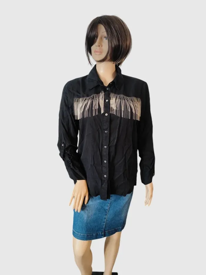 Chemise Zara noire en coton - Taille XL - photo numéro 2