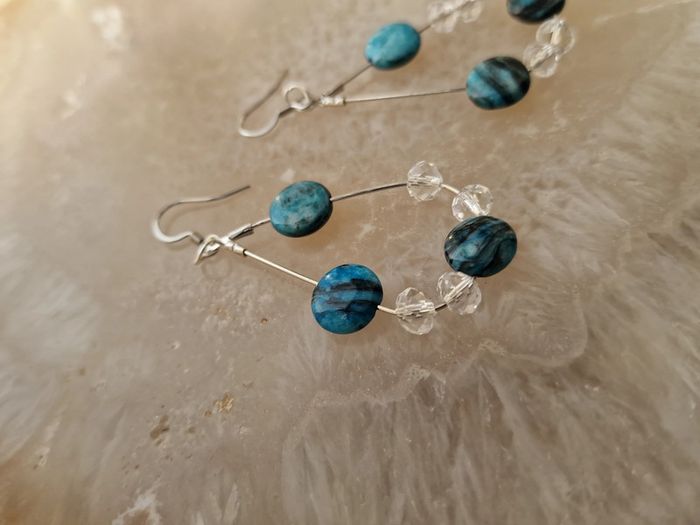 Boucles D'oreilles Apatite Cristal Acier - photo numéro 14