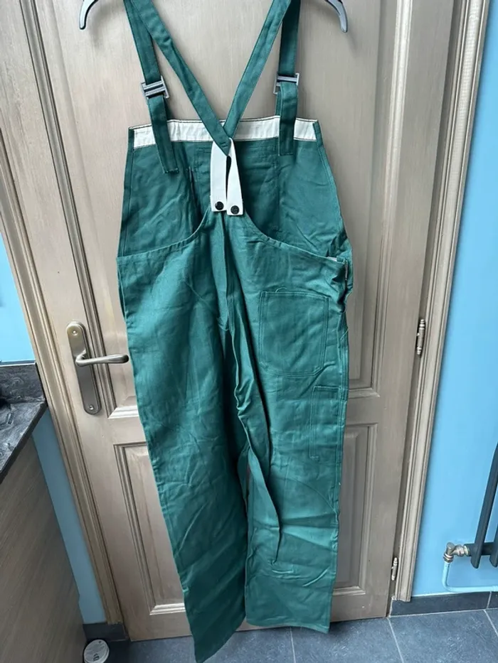 Salopette de travail en tissu vert 54-56 E Dupont - photo numéro 9