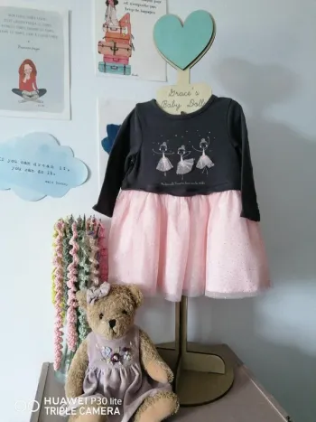 Robe courte Orchestra – 3-6 mois – Gris/rose