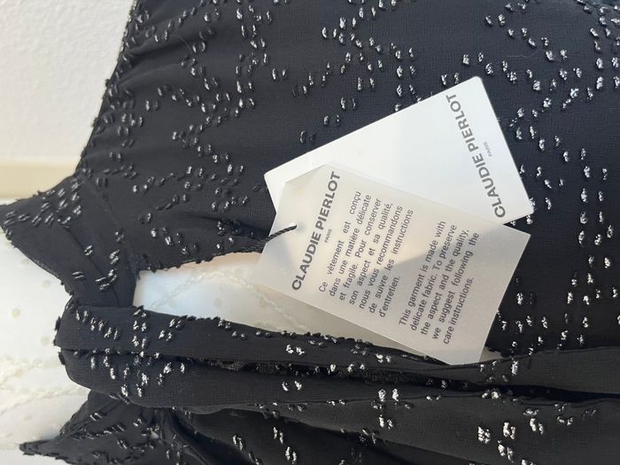 🌟 Robe noire à étoiles en strass – Claudie Pierlot – Taille 36 (Neuve avec étiquette) 🌟 - photo numéro 4
