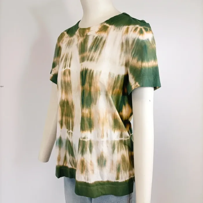 Tshirt Femme Tie and Dye - Promod - taille M - Kaki et blanc A337 - photo numéro 2