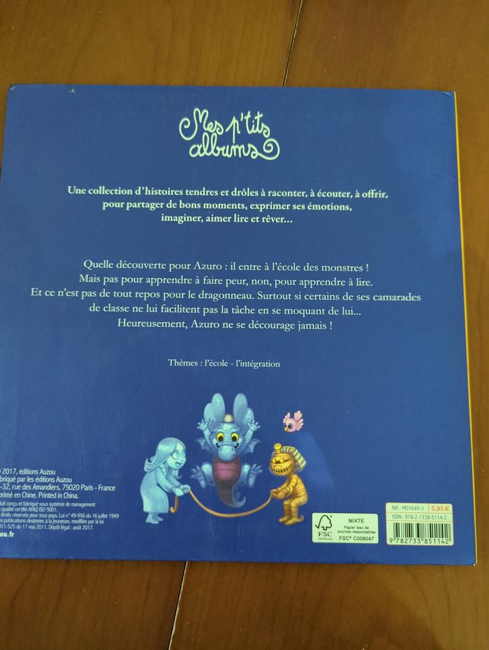 Livre azuro a l'école des Monstres - photo numéro 2