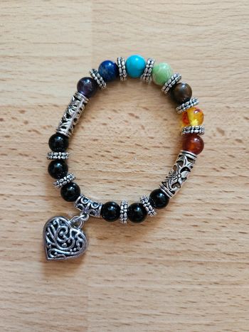 Bracelet fantaisie perles pierres semi précieuses neuf