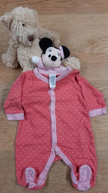 Pyjama (grenouillere) rose à pois