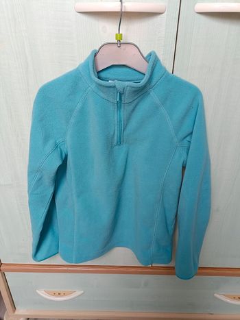Sweat polaire à fermeture turquoise