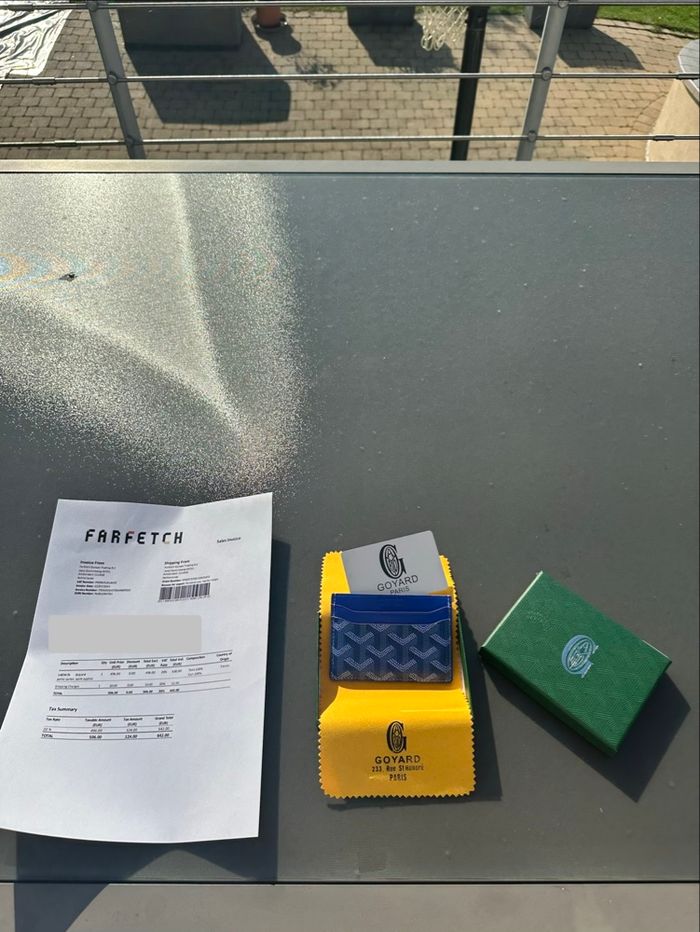 Porte carte Goyard bleu - photo numéro 3