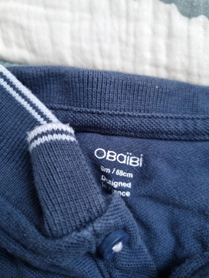 Polo manches courtes bleu marine - Obaibi - 6 mois - photo numéro 2
