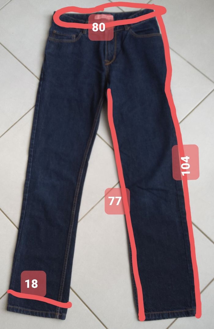 Pantalon jean bleu foncé garçon, taille 36 ,REGULAR  " KIABI " - photo numéro 5