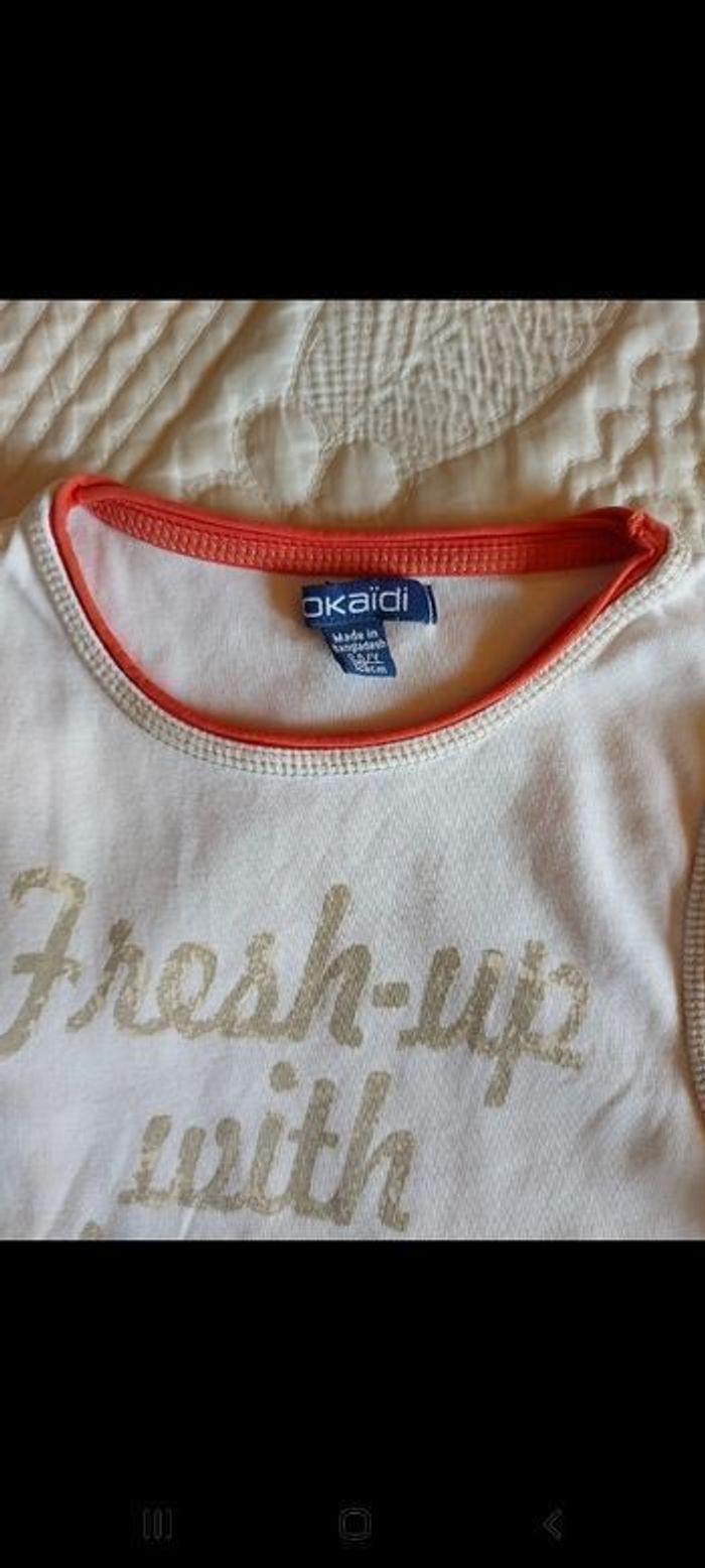 Débardeur  garçon  beige et orange  okaidi 8 ans - photo numéro 4