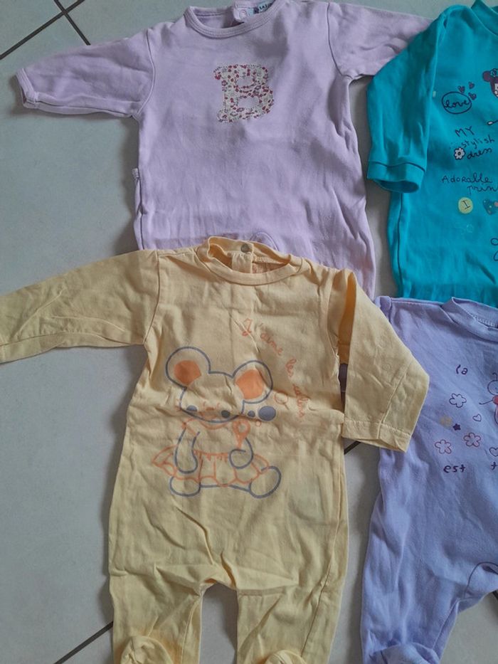Lot pyjamas coton filles 3 mois - photo numéro 2