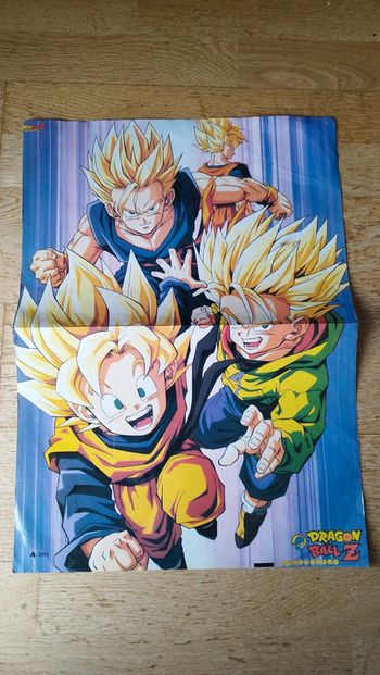 Poster Dragon Ball Z Goku Gohan Trunks Goten Saiyan manga vintage