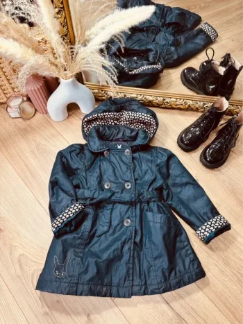 Taille 3 ans trench épais fille Sergent Major bleu marine * cœurs * 💕