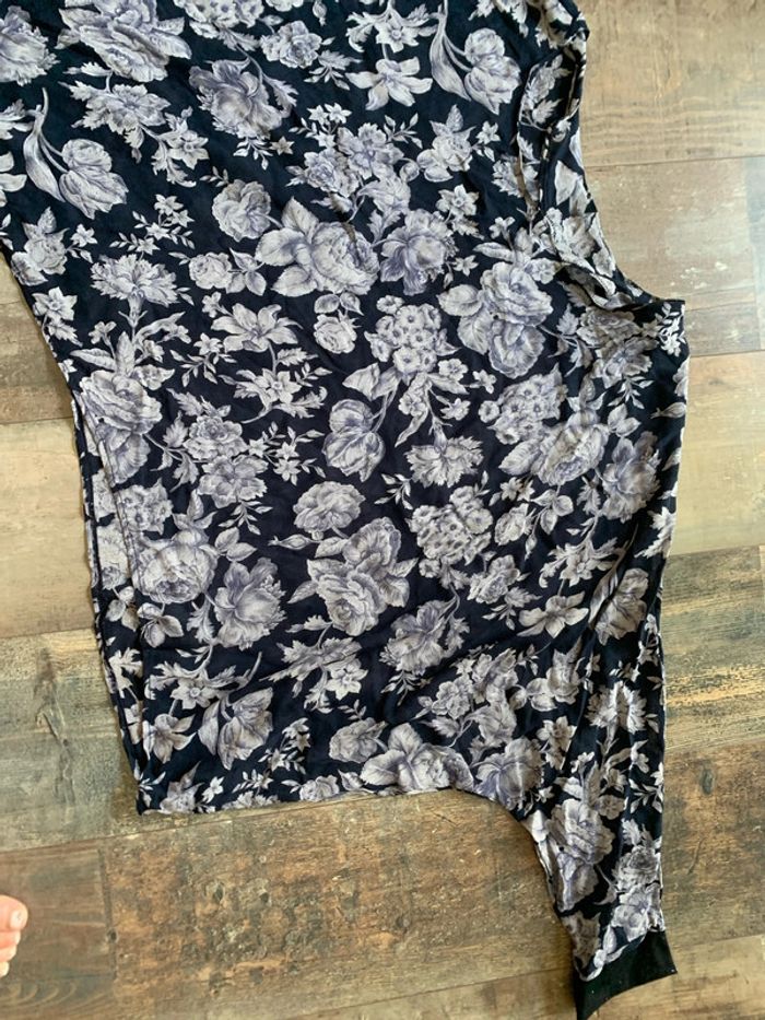 Blouse légère fleurie manches 3/4 chauve souris - photo numéro 2