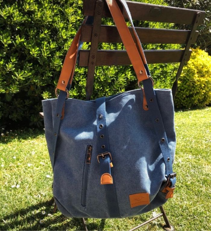 Sac toile bleu