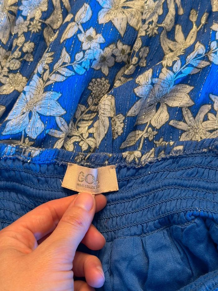 Robe d’été Goa dos ouvert à fleurs bleu blanc T.36 - photo numéro 11