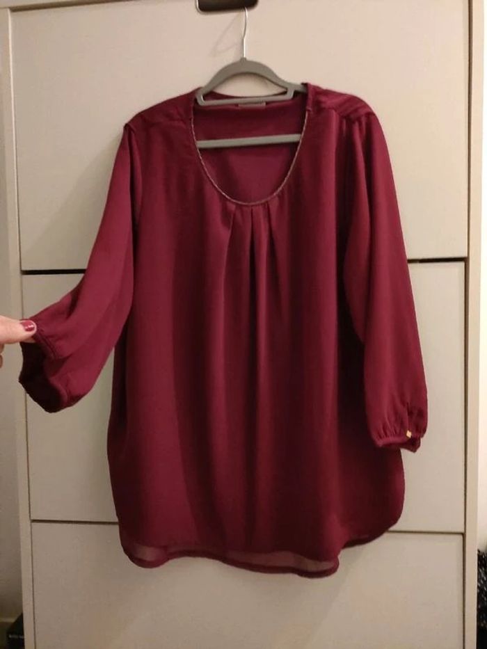 Blouse bordeaux taille 40 Damart
