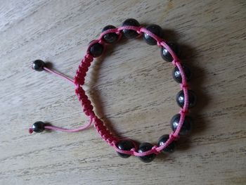 Bracelet shamballa rose et gris