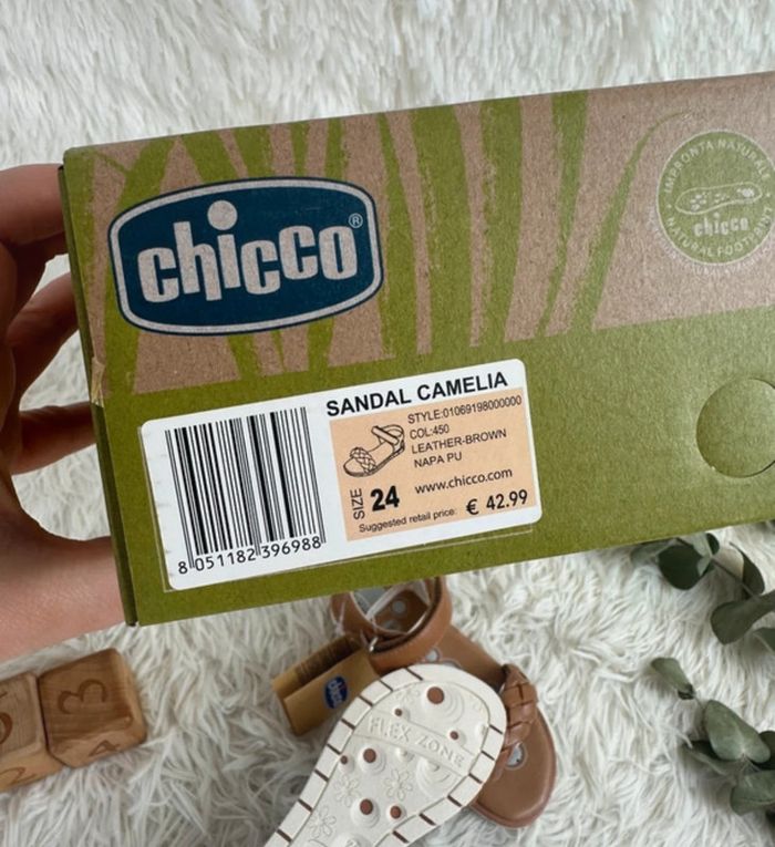 Paire de sandales Chicco taille 24 coloris marron - photo numéro 5