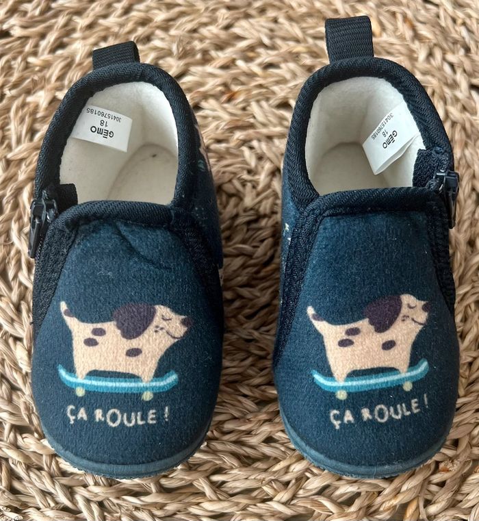 Chaussons bottillons en velours Gémo
