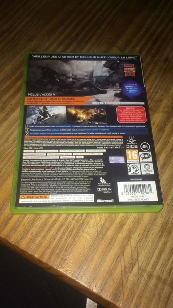 Jeu Xbox 360 battlefield 3 édition limite - photo numéro 2