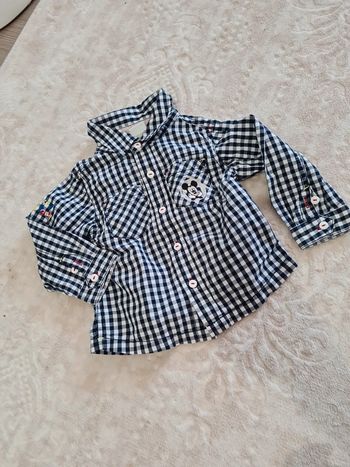 Chemise mickey à carreaux 9 mois
