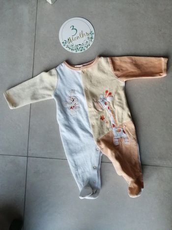 Pyjama mixte 3 mois saumon blanc