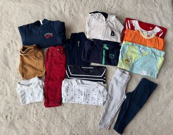 👖👕Lot 13 vêtements - bébé garçon - 6 mois - été hiver - très bon état - bon état