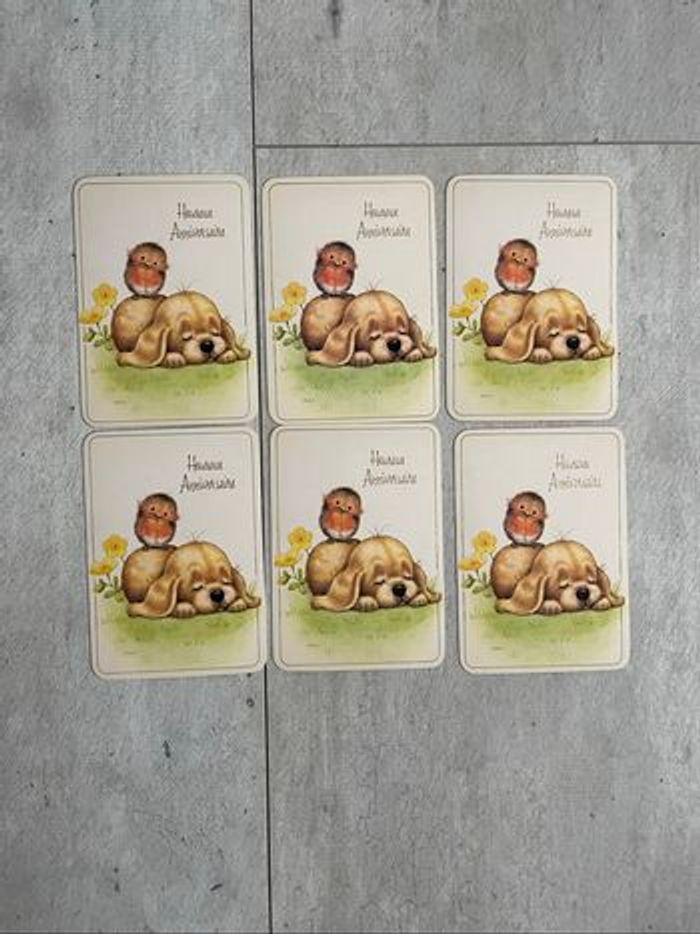 Lot 6 cartes heureux anniversaire oiseaux - photo numéro 2